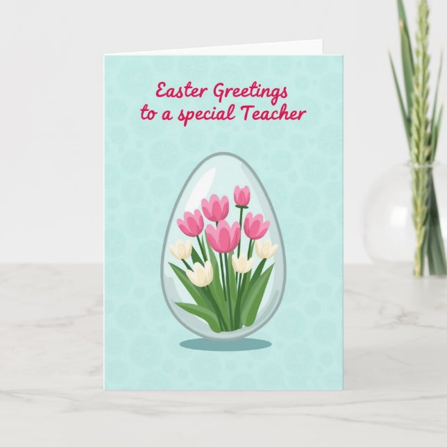 Carte Teacher Spring Bouquet Easter Card (Devant)