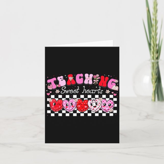 Carte Teaching Sweet Hearts Floral Valentine Girl Women  (Devant)