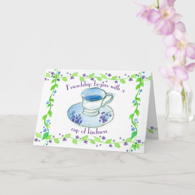 Carte Teacup Friendship Commence Par Une Coupe De Bonté (Orchidée)