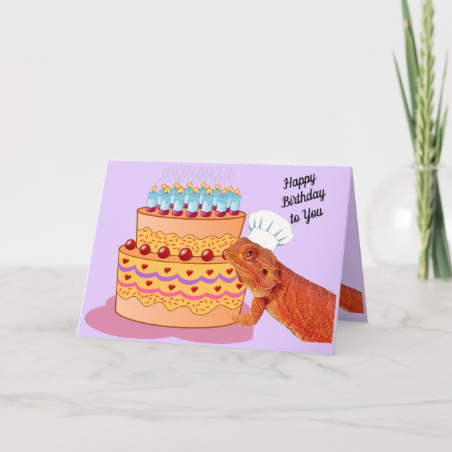 Carte Teak the Beardie vous souhaite un joyeux anniversa (Devant)