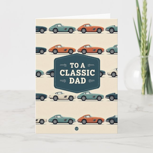 Carte Teal Classic Dad Auto Card (Devant)
