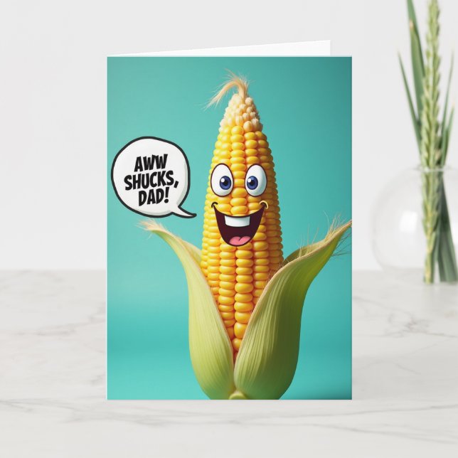 Carte Teal Corn Aww Shucks Papa (Devant)