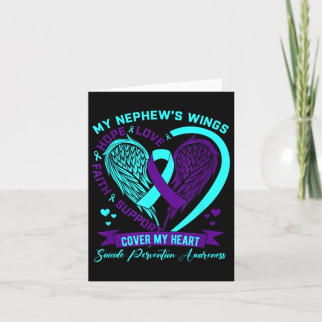 Carte Teal Purple Suicide Prevention Awareness Nephew He (Devant)