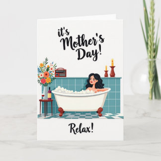 Carte Teal Tile Relaxing Bath Card