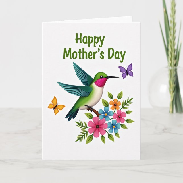 Carte Teal Wings Mothers Day Card (Devant)
