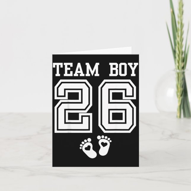 Carte Team Boy 2026 Gender Reveal Baby Shower Matching F (Devant)