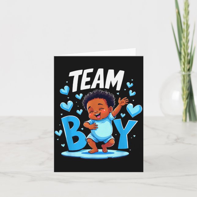 Carte Team Boy Design Gender Reveal New Baby Boy  (Devant)