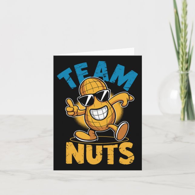 Carte Team Nuts Dab Peanut Drôle Cool Genre Revela (Devant)