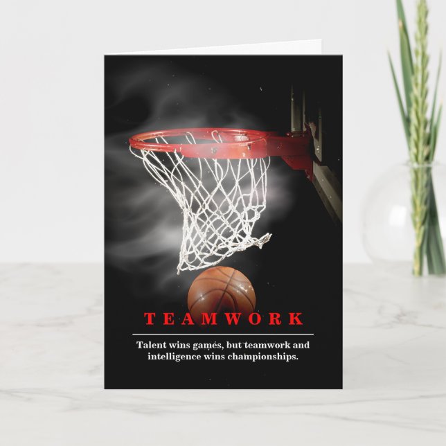 Carte Teamwork Basketball Motivational Inspirational (Devant)