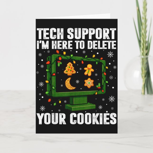 Carte Tech Support Supprimez Vos Cookies Hommes Noël Ugl (Devant)