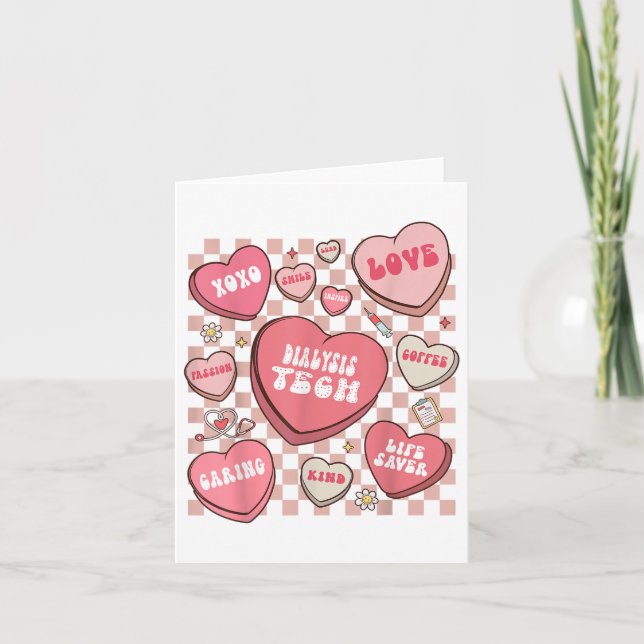 Carte Technicien de dialyse de la Saint-Valentin Cœurs F (Devant)