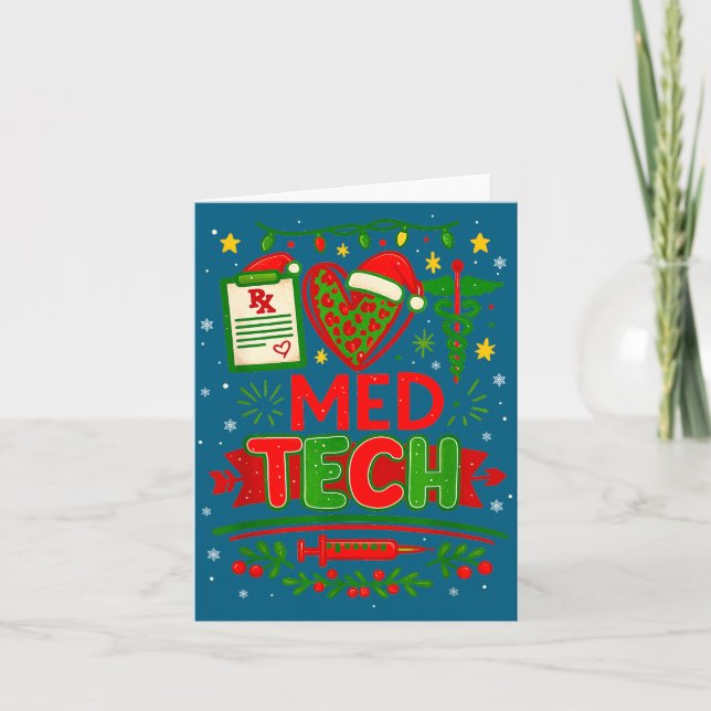Carte Technicien de laboratoire Noël technologue médical (Devant)