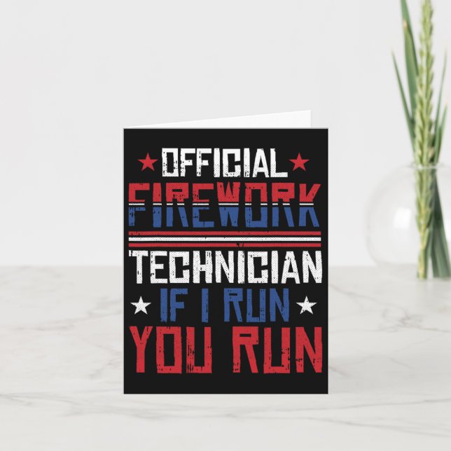 Carte Technicien en Firework 4 juillet Funny Usa Pyro-te (Devant)