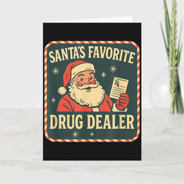 Carte Technicien en pharmacie de Noël préféré de Santa E (Devant)