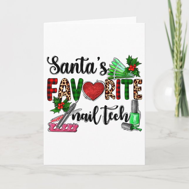 Carte Technicienne en ongles préférée du Père Noël Joyeu (Devant)