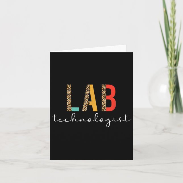 Carte Technologue de laboratoire Boho Léopard Technologu (Devant)