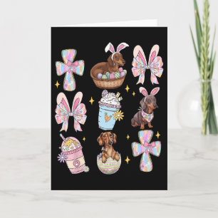 Carte Teckel chien viennois Coquette noeud papillon chré