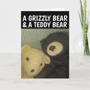 CARTE TEDDDDY BEAR & GRIZZLY ROMANTIC LOVE GREETING CARD