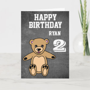 Carte Teddy Bear 2 et Birthday Chalkboard Joyeux Birthda