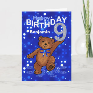 Carte Teddy Bear 9e anniversaire pour garçon