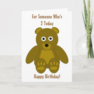Carte Teddy Bear Design 2e anniversaire