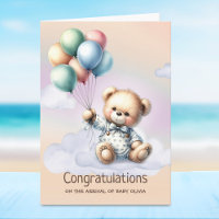 Teddy Bear Nouveau bébé Félicitations