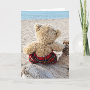 Carte Teddy Bear On Driftwood Thinking of You