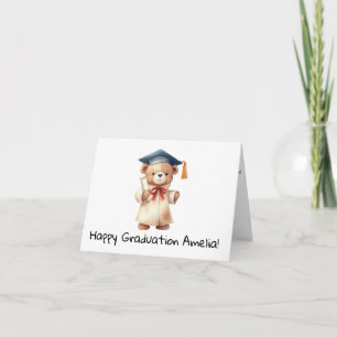 Carte Teddy Bear personnalisée Maternelle Graduation