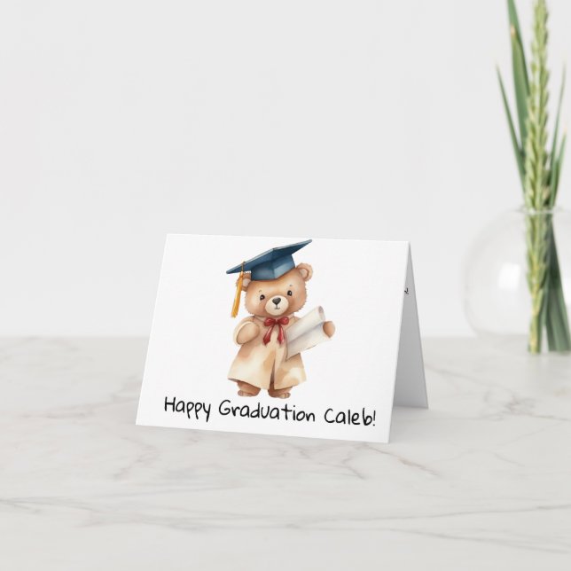 Carte Teddy Bear personnalisée Maternelle Graduation (Devant)