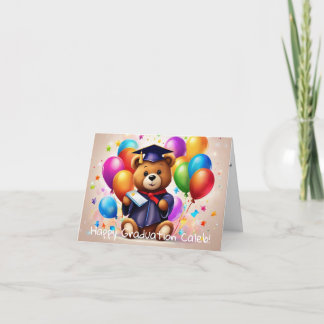 Carte Teddy Bear personnalisée Maternelle Graduation