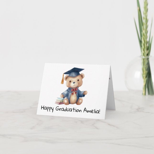 Carte Teddy Bear personnalisée Maternelle Graduation (Devant)