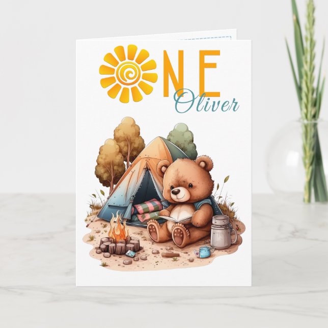 Carte Teddy Bear Picnic 1st Birthday Card (Devant)