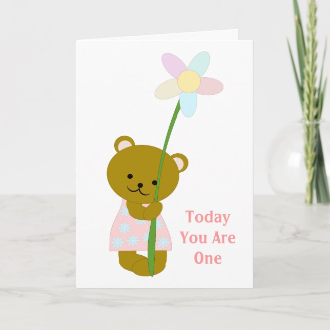 Carte Teddy Bear Premier anniversaire (Devant)