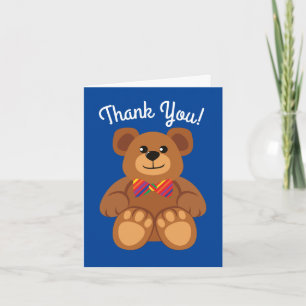 Carte Teddy Bear Rainbow Cute 1ère fête anniversaire