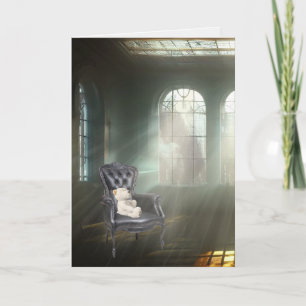 Carte Teddy Bear Sur Une Chaise