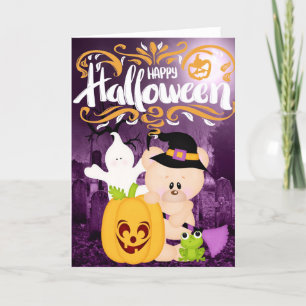 Carte Teddy Bear Warlock - Happy Halloween