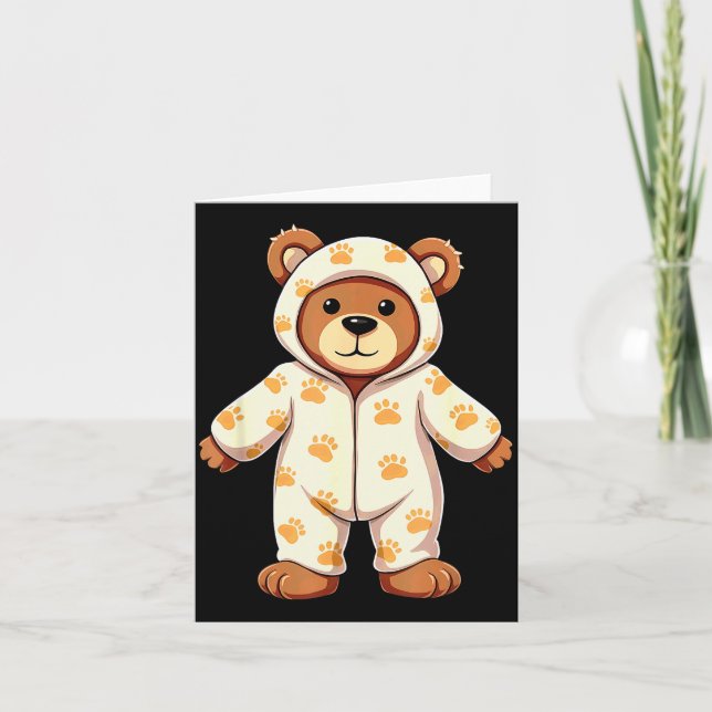 Carte Teddy Bear Wearing Pajamas  (Devant)