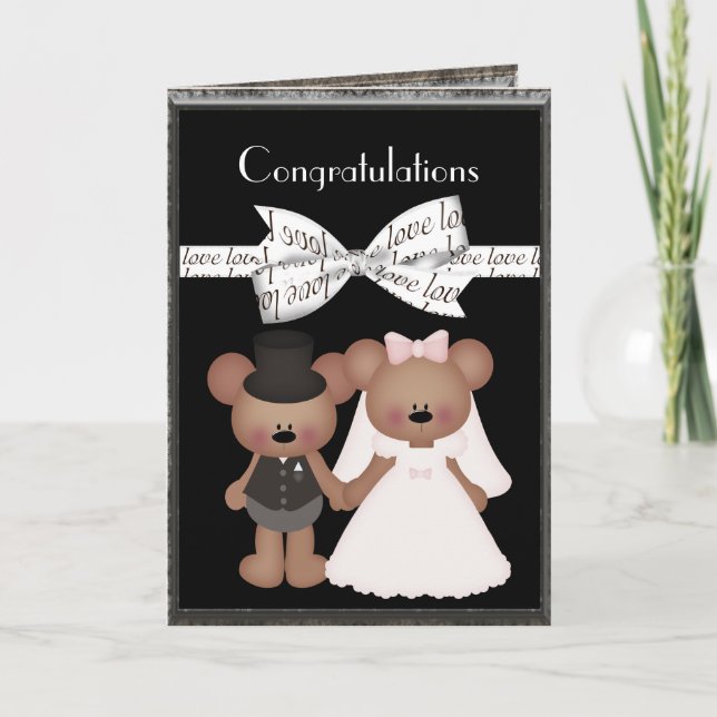 Carte Teddy Épouse d'ours et Mariage de chambre (Devant)