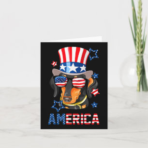 Carte Tee America Dog Doxie 4 juillet 