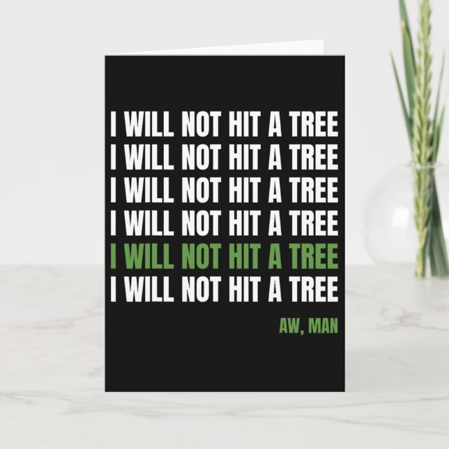 Carte Tee de golf à disque drôle humour de golf frisbee, (Devant)