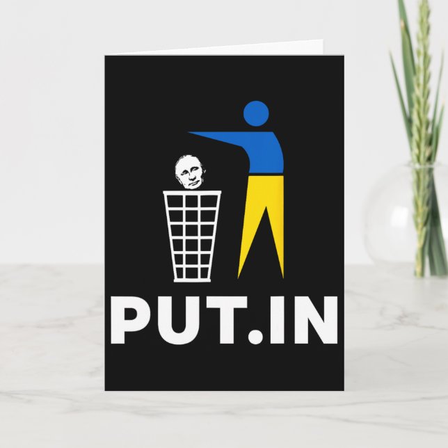 Carte Tee drôle anti Poutine Put.in soutien à l'Ukraine  (Devant)