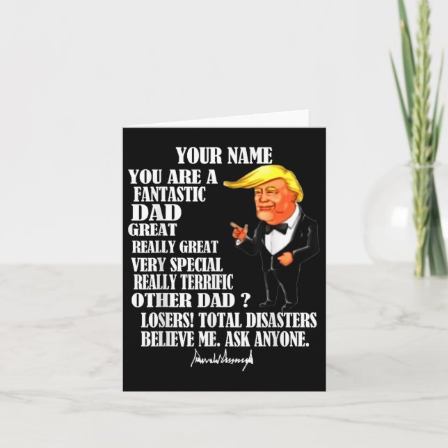 Carte Tee drôle de cadeau de fête des pères Donald Trump (Devant)
