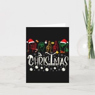 Carte Tee Funny Merry Christmas Asl Langue des Signes Am