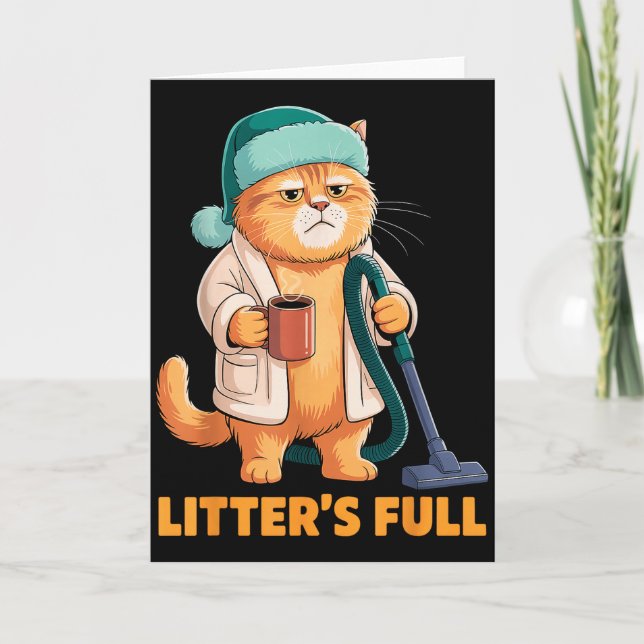 Carte Tee Parodie Chat Litière Pleine _1  (Devant)