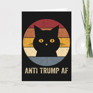 Carte Tee-shirt anti Trump Af rétro drôle chat anti Trum