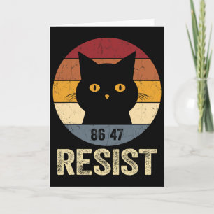 Carte Tee-shirt anti Trump rétro résistez Chat anti Trum