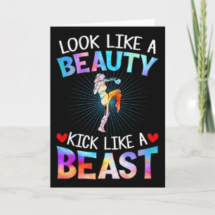 Carte Tee-shirt Look Like Beauty Kick Like Beast Femmes