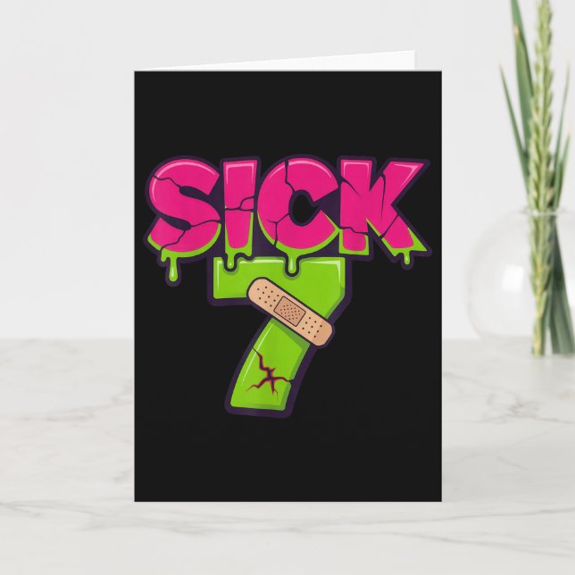 Carte Tee-shirt Sick Seven Meme Six Seven Amusant Jeu de (Devant)