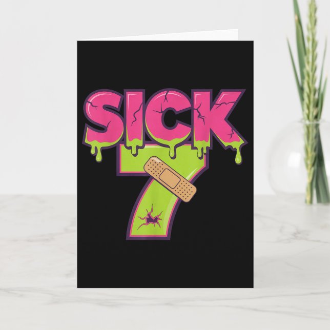 Carte Tee Sick Seven Mème Six Sept Wordplay Amusant Drip (Devant)