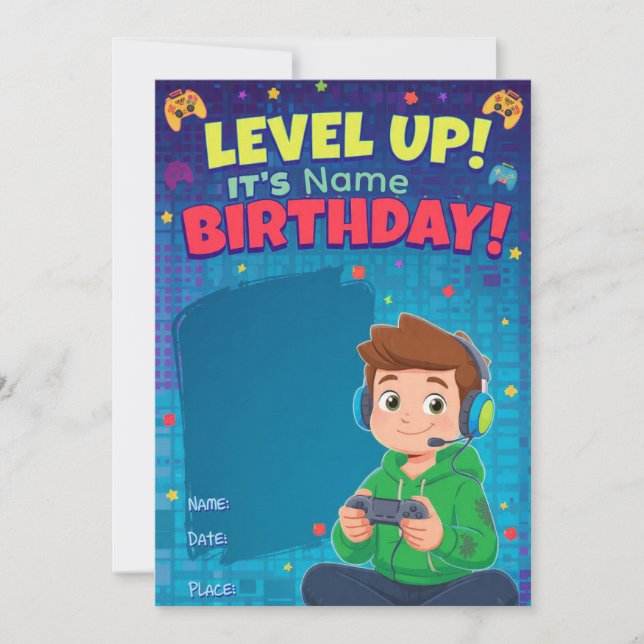 Carte Teen Gamer Boy Video Game Player Birthday  (Devant)